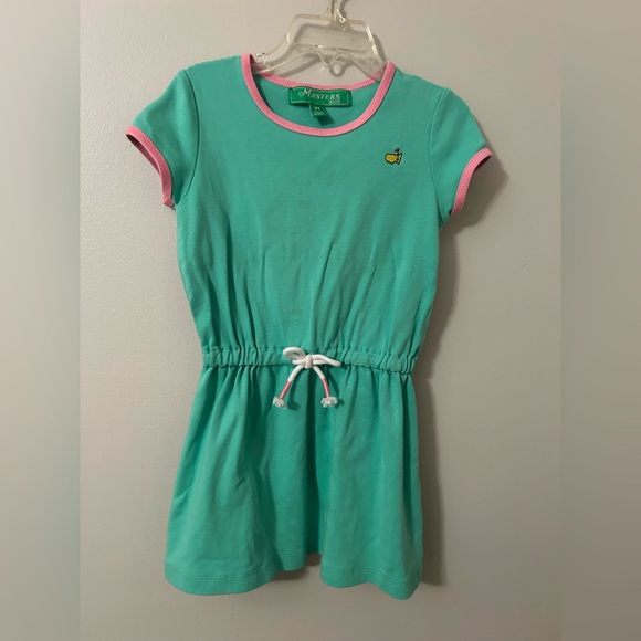 Masters Kids Green Dress with Pink Trim - Picture 1 of 5